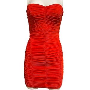 Elegant Strapless Red Dress